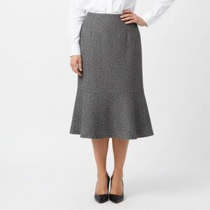 LRL Lauren Ralph Lauren Wool Blend Dress Skirt Bussel Gray Lined Side Zip Sz 14